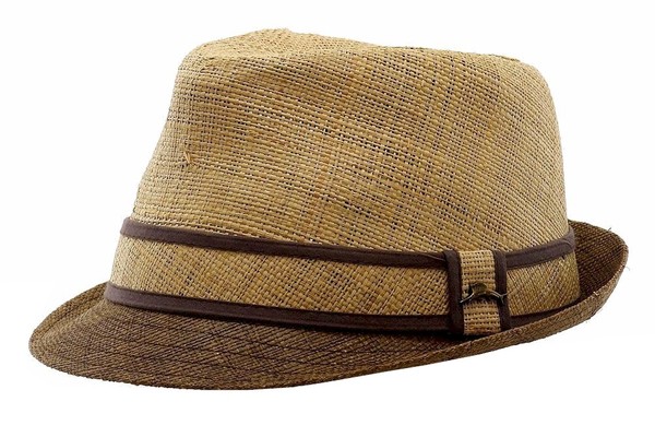  Tommy Bahama Men's Two-Tone Burnt Raffia Straw Fedora Hat 