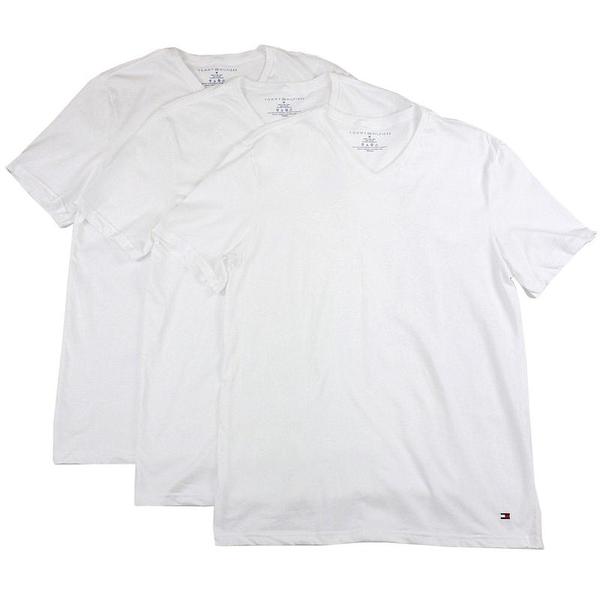  Tommy Hilfiger Men's 3-Pc Classic V-Neck Cotton Short Sleeve T-Shirt 