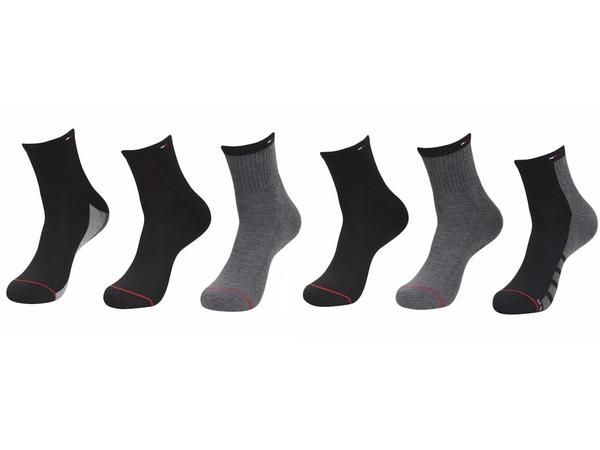  Tommy Hilfiger Men's 6-Pairs Basic Sport Quarter Crew Socks 