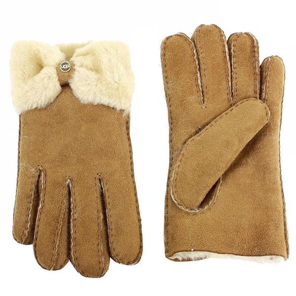  Ugg Women's Classic Bow Shorty Winter Fur Lined Gloves 