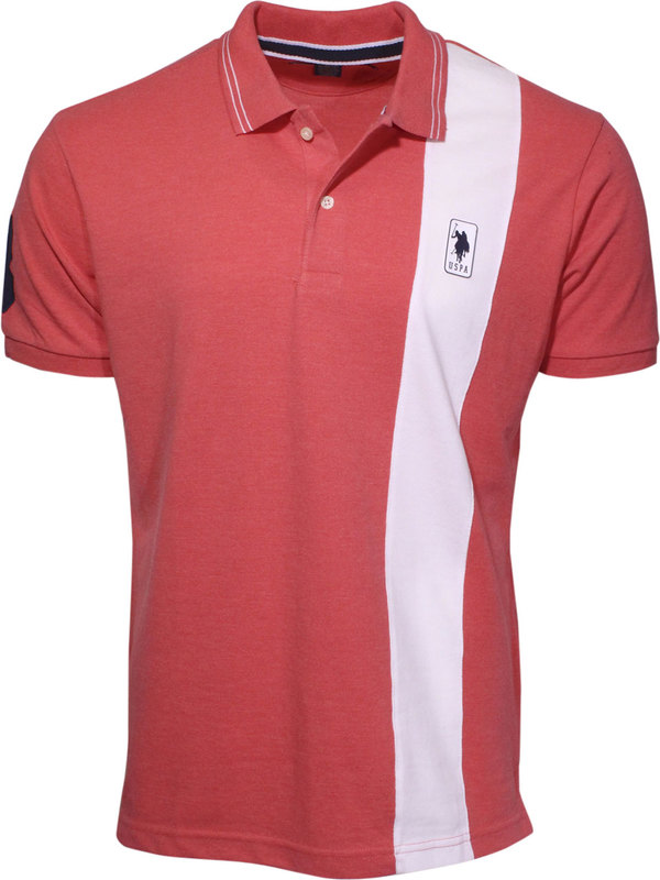  U.S. Polo Association Contrast Stripe Polo Shirt Men's Slim Fit Short Sleeve 