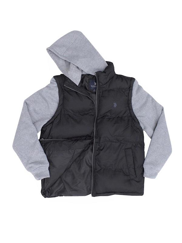 hooded polo vest