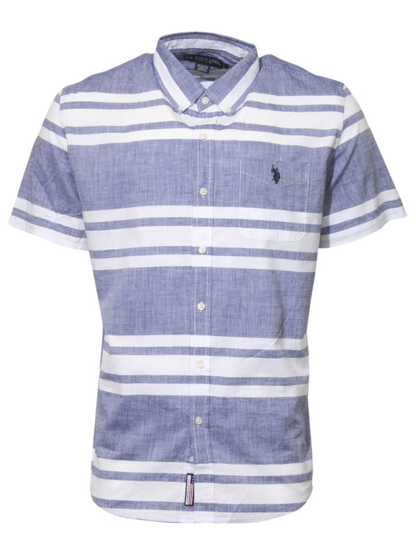 U.S. Polo Association Men's Button Down Shirt Striped Short Sleeve