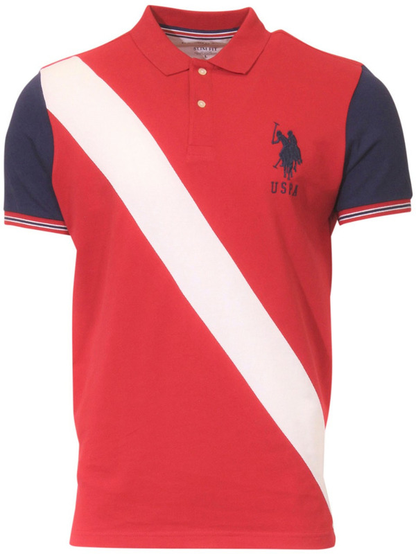 U.S. Polo Association Men's Polo Shirt Slim Fit Diagonal Stripe