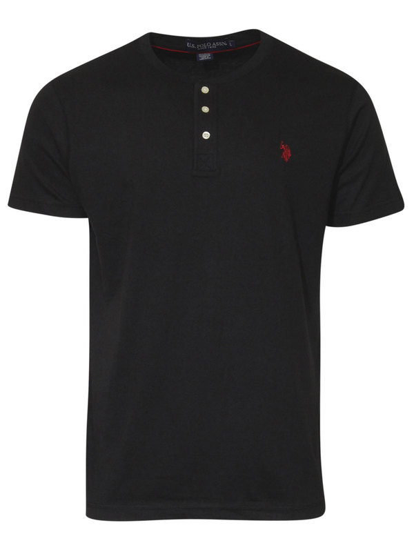 U.S. Polo Association Men's Solid Henley Shirt Short Sleeve