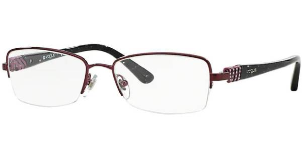  Vogue VO3813B Eyeglasses Women's Semi Rim Rectangle Shape 