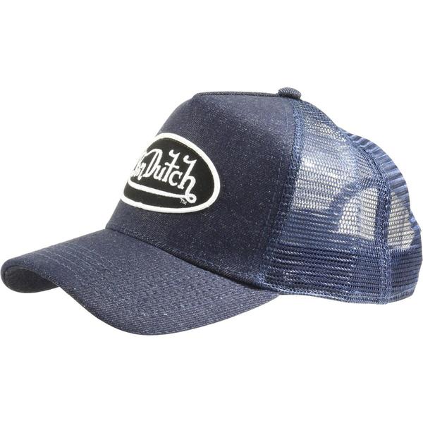  Von Dutch Men's Trucker Denim Patch Cap Hat 