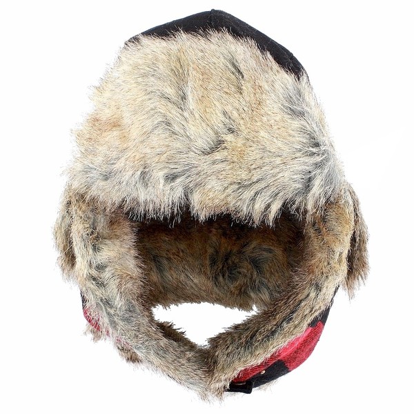  Woolrich Men's Faux Fur Plaid Earflaps Trapper Winter Hat 