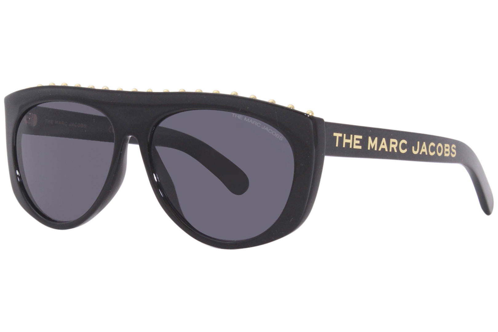 UPC 716736310077 product image for Marc Jacobs 492/S 807IR Sunglasses Men's Black/Gold Studs/Grey Pilot 57 15 145 - | upcitemdb.com