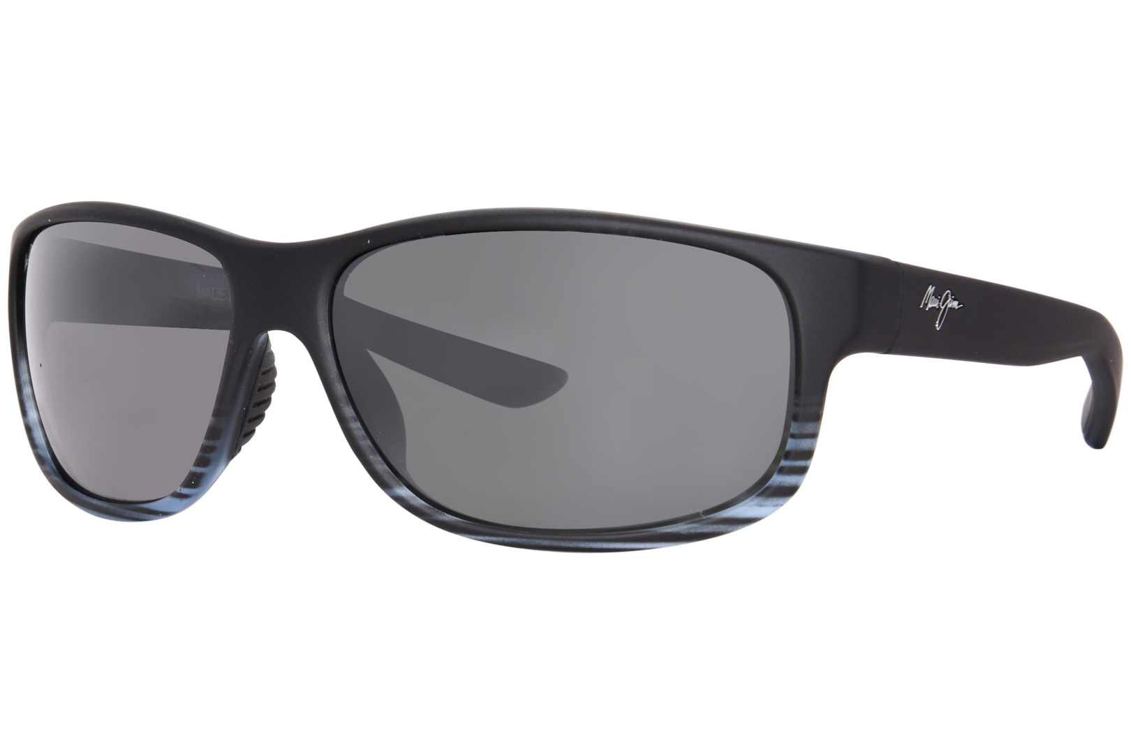 UPC 603429067342 product image for Maui Jim Kaiwi Channel MJ840 11D Sunglasses Black Stripe/Polarized Neutral Grey  | upcitemdb.com