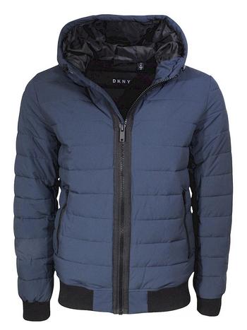 Donna Karan DKNY Men's Water Resistant Performance Zip Front Hooded Jacket