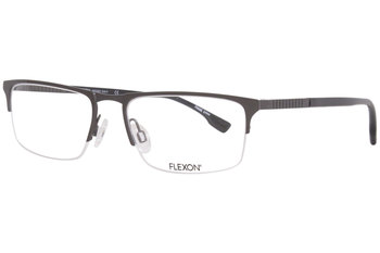 Flexon E1016 Eyeglasses Men's Semi Rim Rectangular Optical Frame