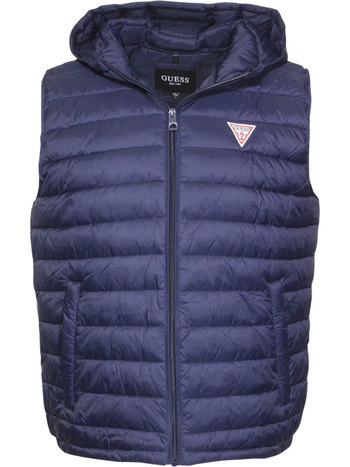 Guess Puffer Vest Men's Hooded Zip Front