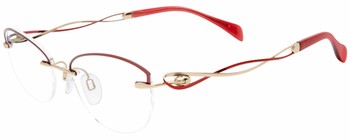 Line Art by Charmant XL2160 Eyeglasses Frame Women's Half Rim Cat Eye Titanium