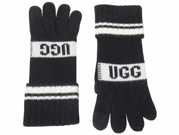 Ugg Women's Knit Gloves Graphic Logo With Touch