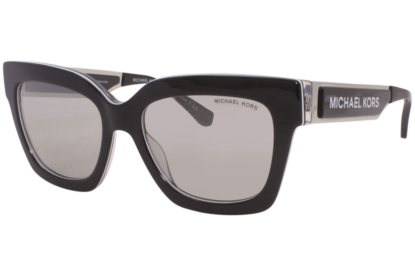 Michael Kors Sunglasses Berkshires MK2102 36666G Black/Light Silver Mirror  54mm 