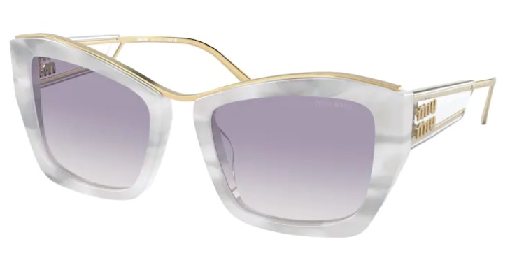 EAN 8056597783583 product image for Miu Miu MU 02YS 18H409 Sunglasses Women's White/Clear Grad Blue Cat Eye 55mm -  | upcitemdb.com