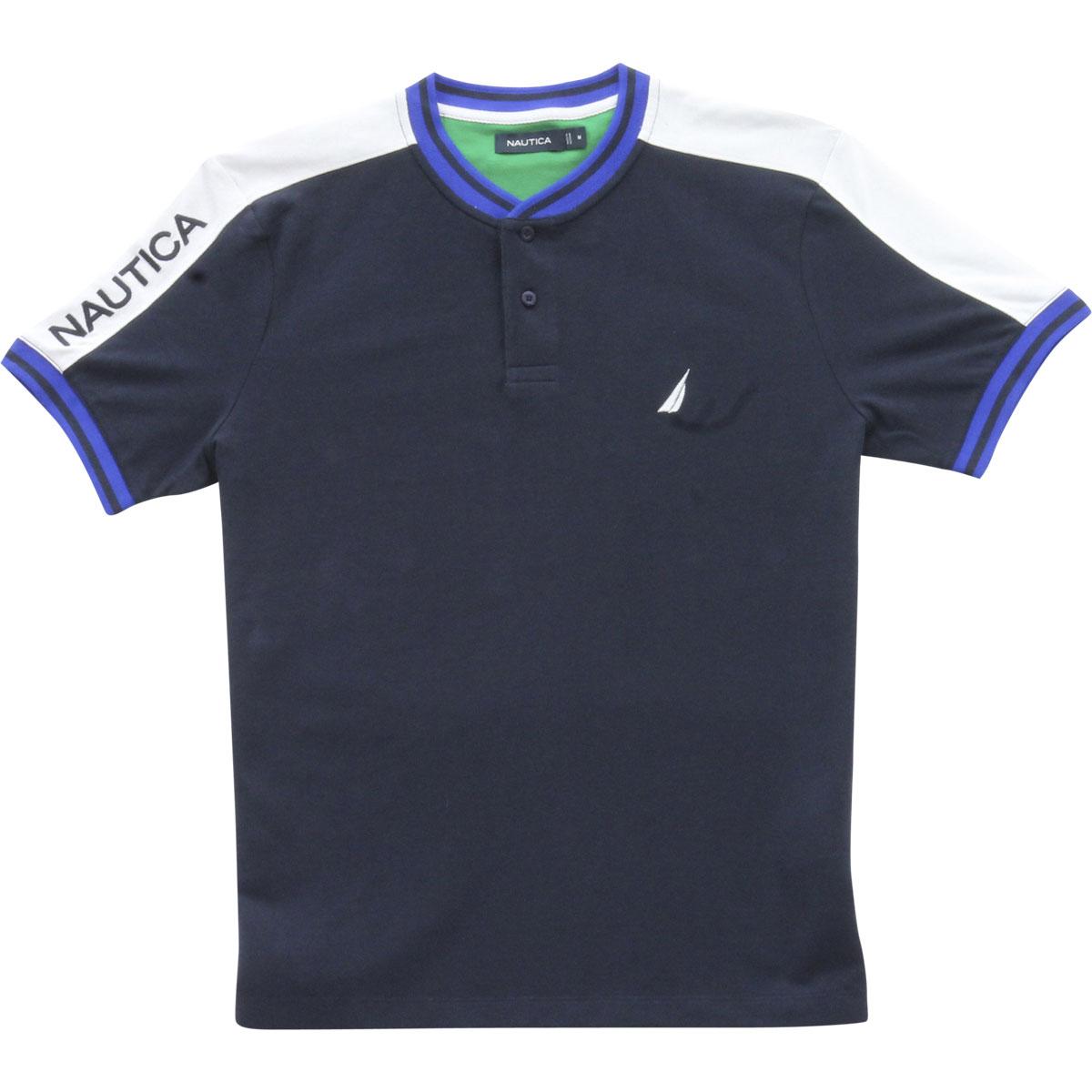 Nautica Men's Racer Short Sleeve Henley Polo Shirt | JoyLot.com