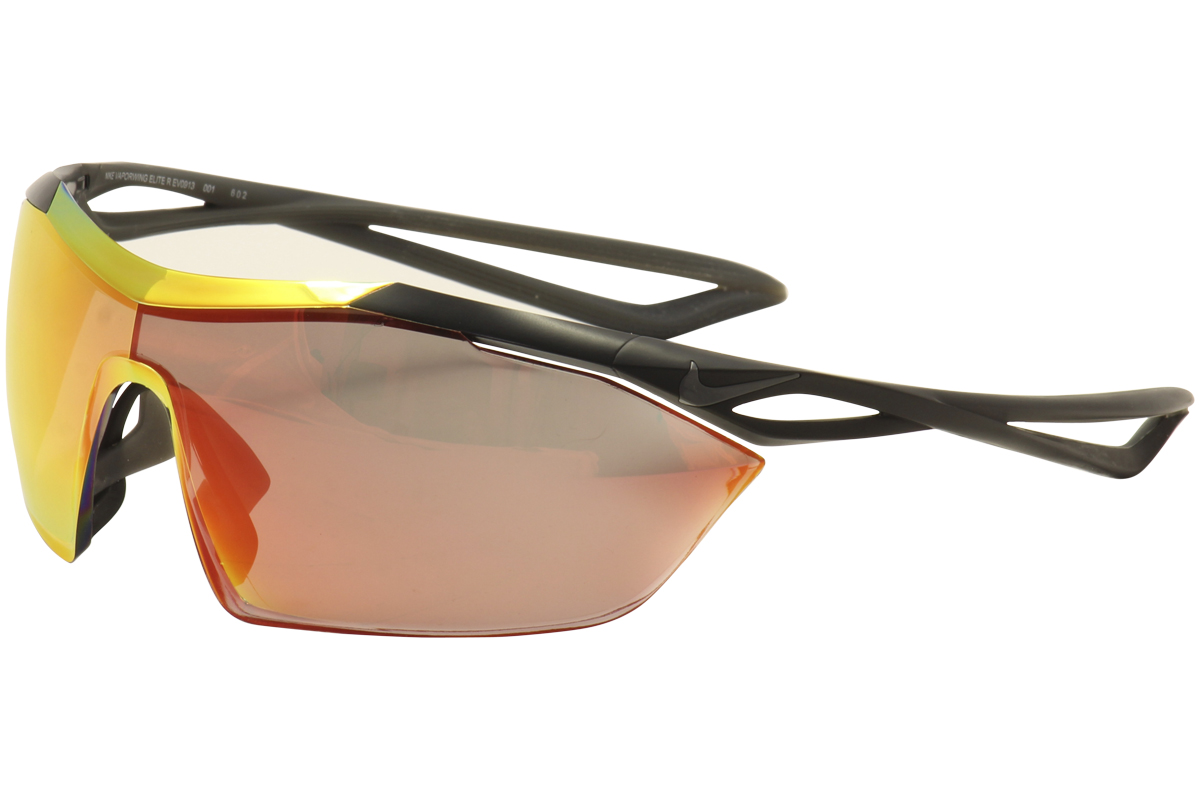 Nike Sunglasses Men S Vaporwing Elite R Ev0913 100 Matte White Speed Gold Mirror