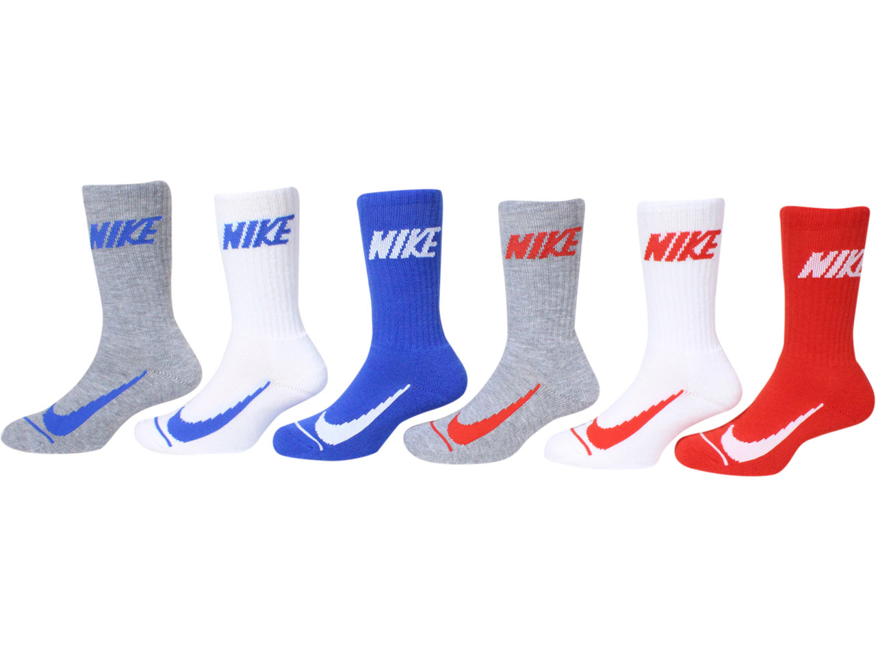 Nike Socks Dri-FIT Little Boy's 7C-10C / 10C-3Y Crew Athletic Socks 6-Pairs