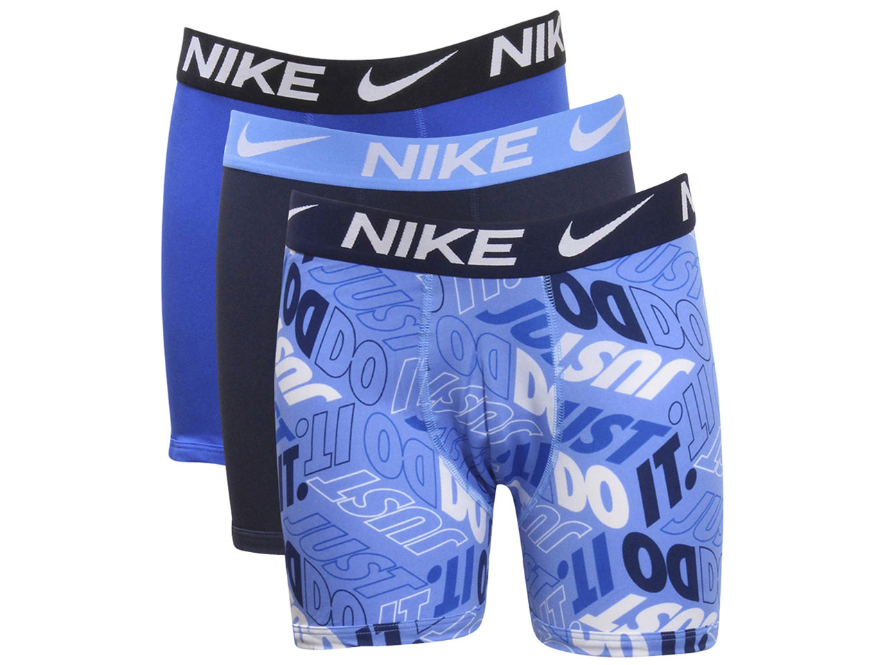 Nike Youth Boy's 3-Pairs Boxer Briefs Underwear Micro Dri-FIT White/Blue  Sz: XL