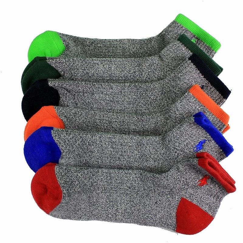 Polo Ralph Lauren Men's 6-Pair Tipped Sport Quarter Socks 