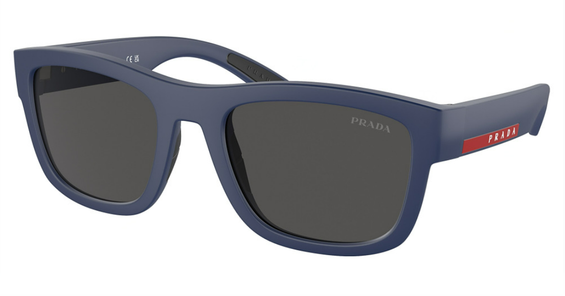 Prada Linea Rossa PS 01ZSF TFY06F Sunglasses Men's Blue Rubber/Dark ...