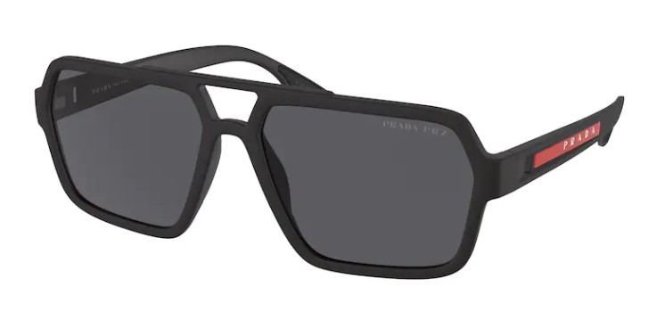 Prada Linea Rossa SPS01X DG002G Sunglasses Men's Black Rubber/Polarize  59-16-145