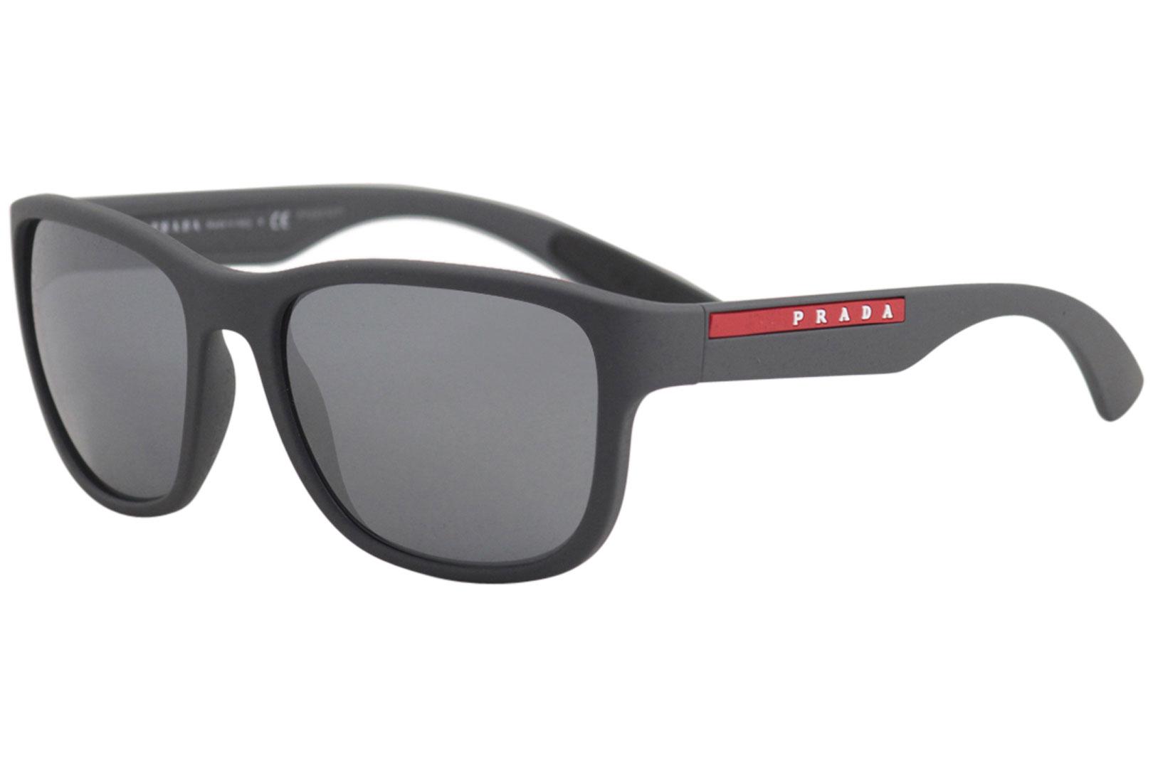 Prada Linea Rossa SPS01U SPS/01/U UFK-5S0 Grey Rubber Square Sunglasses  59mm 