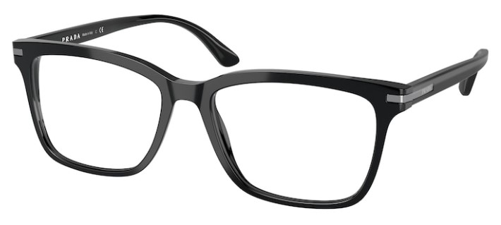 EAN 8056597451987 product image for Prada PR 14WVF 1AB1O1 Eyeglasses Men's Black Full Rim Rectangle Shape 56mm - Len | upcitemdb.com