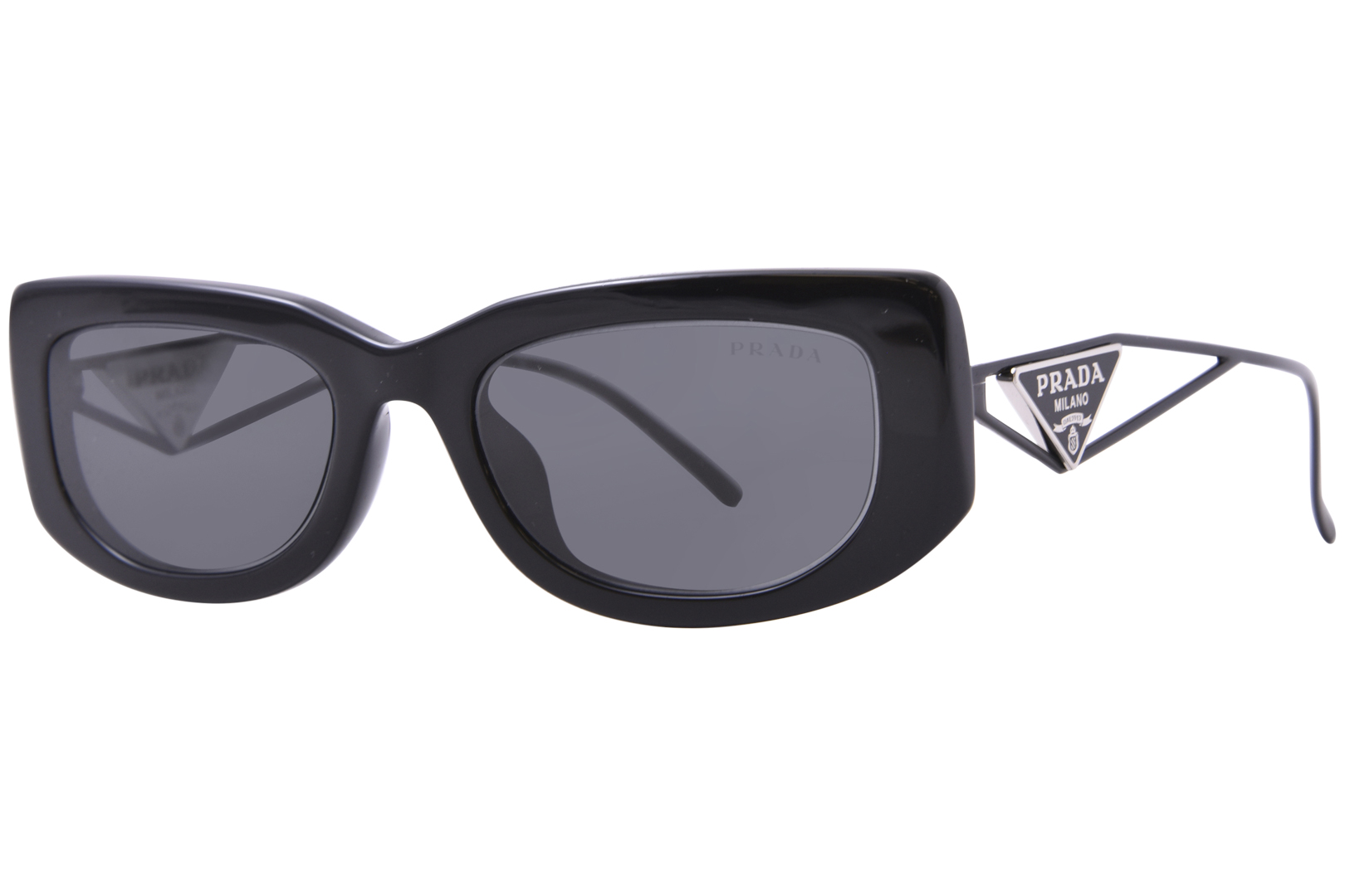 EAN 8056597627375 product image for Prada PR 14YS 1AB5S0 Sunglasses Women's Black/Dark Grey Rectangle Shape 53mm - L | upcitemdb.com