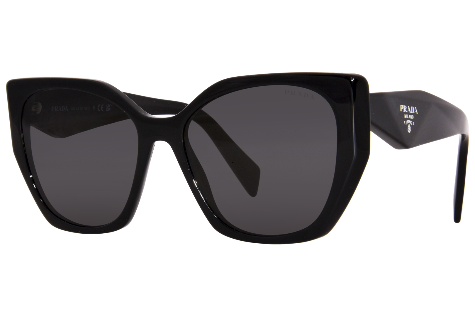 EAN 8056597744225 product image for Prada PR 19ZS 1AB5S0 Sunglasses Women's Black/Dark Grey Square Shape 55 17 145 - | upcitemdb.com