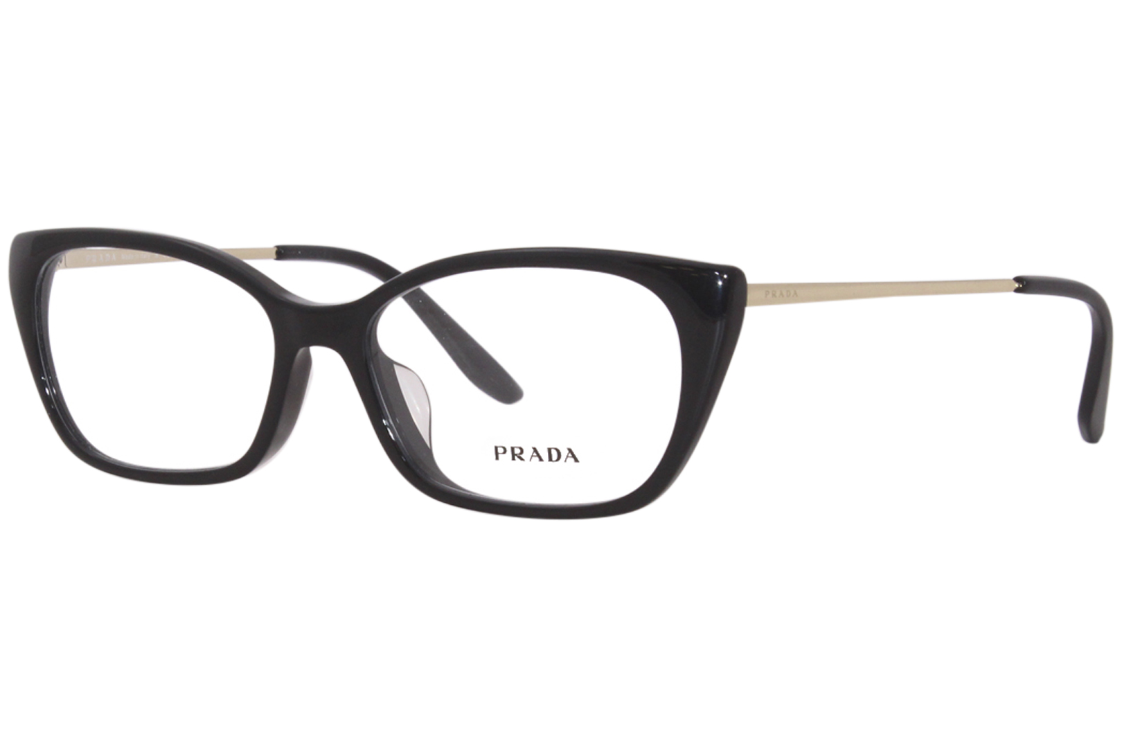 Prada VPR-14XF 1AB-1O1 Eyeglasses Women's Black Full Rim Cat Eye 54-16 ...