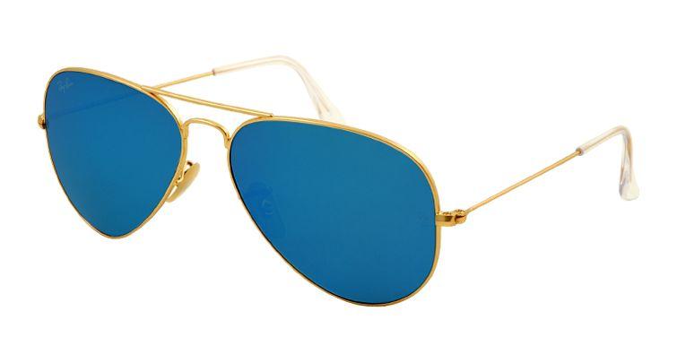 Ray Ban Classic Aviator Sunglasses RB3025 112/17 Matte Gold/Blue