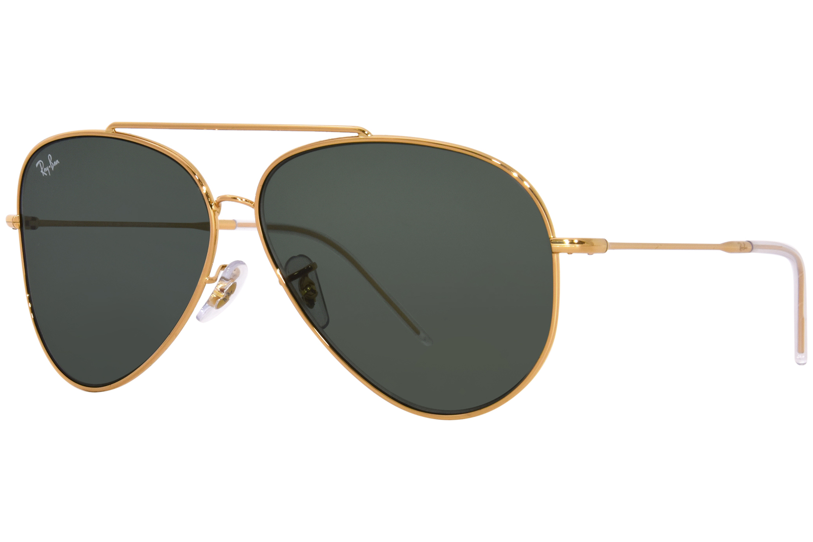 EAN 8056597919036 product image for Ray Ban Reverse RB R0101S 001/VR Sunglasses Arista/Gold/Dark Green Aviator 62mm  | upcitemdb.com