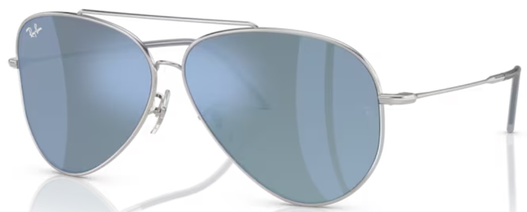 EAN 8056597919104 product image for Ray Ban Reverse RBR0101S 003/GA Sunglasses Silver/Light Blue Aviator 62 11 145 - | upcitemdb.com