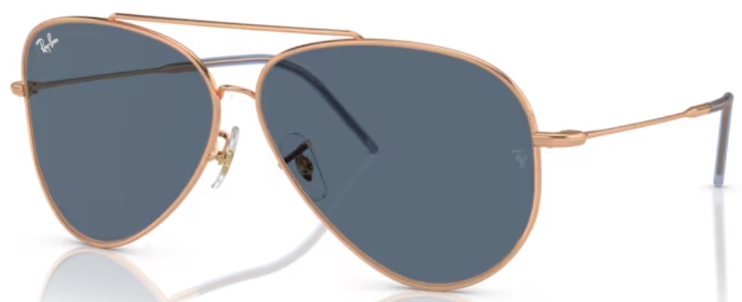 EAN 8056597919166 product image for Ray Ban Reverse RBR0101S 92023A Sunglasses Rose Gold/Blue Aviator 62 11 145 - Pi | upcitemdb.com