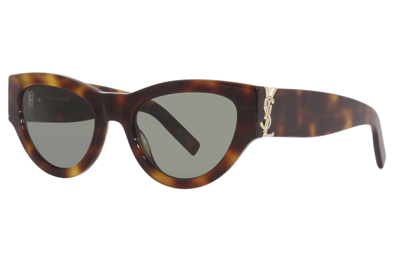 Saint Laurent SLM94 003 Sunglasses Women's Havana/Green Cat Eye 53-20-145