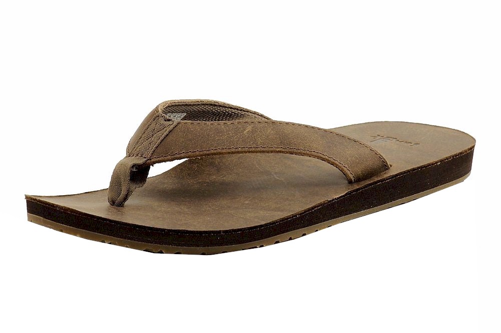 sanuk mens john doe fashion flip flops sandals shoes brown 1