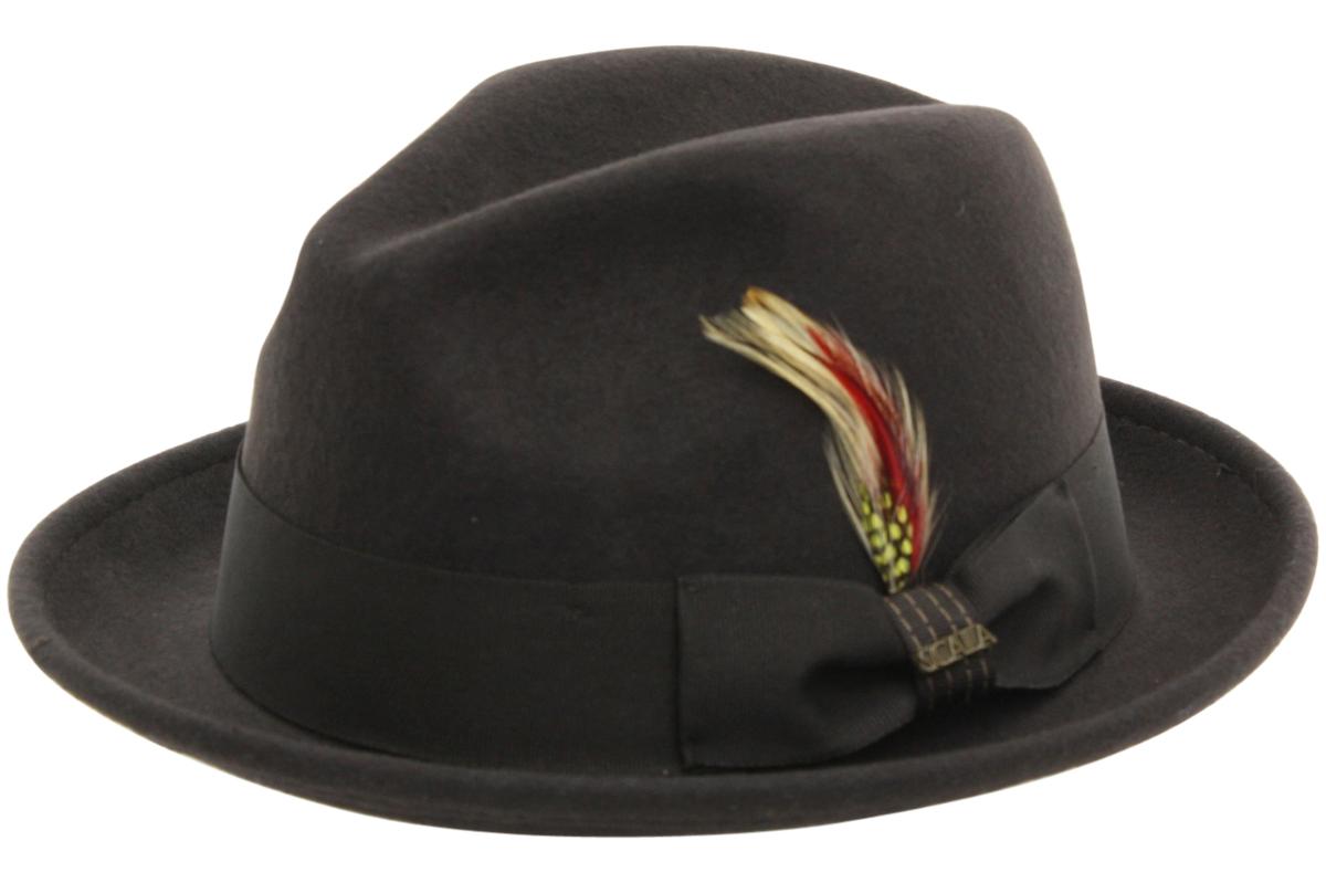 Scala Classico Mens Crushable Wool Felt Snap Brim Fedora Hat