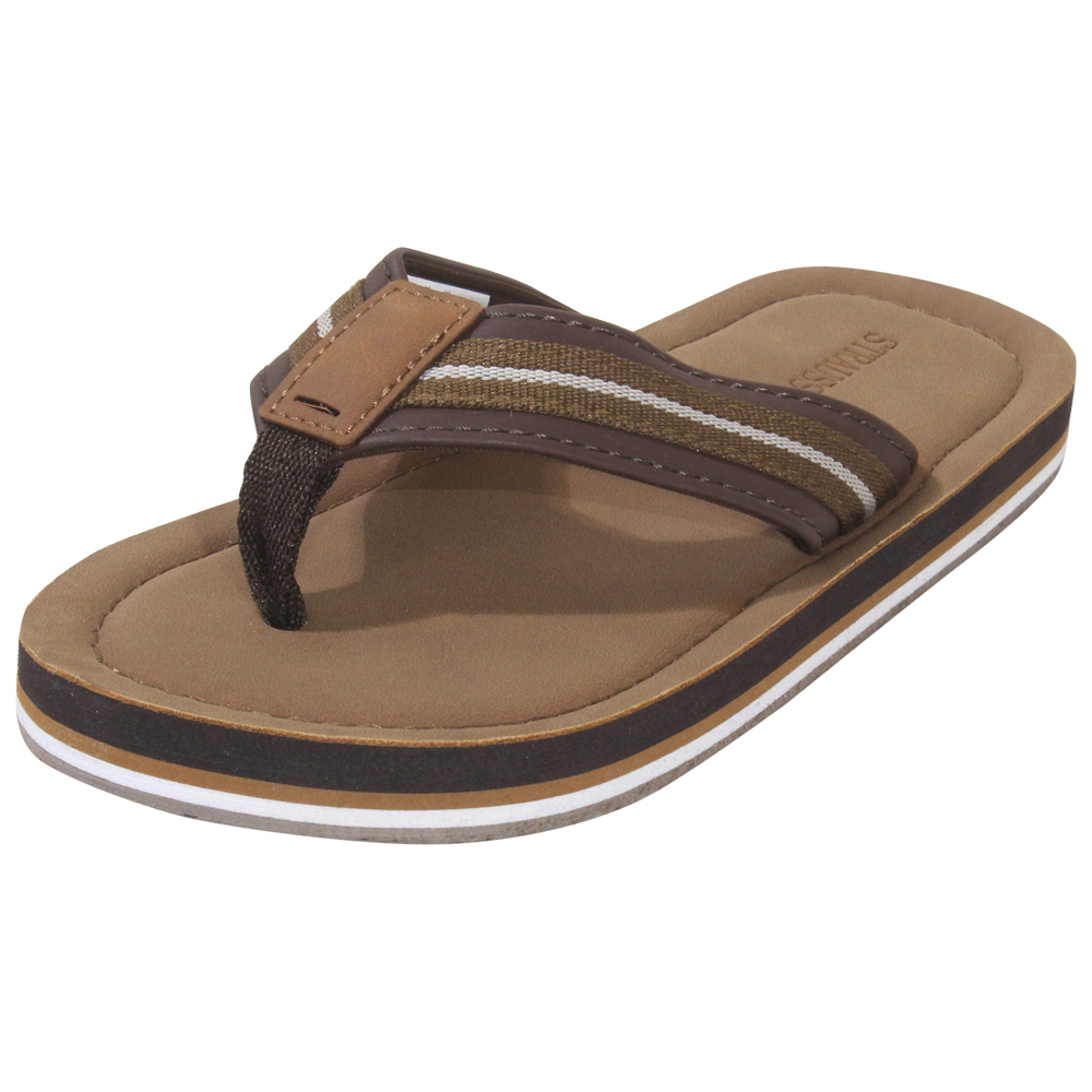 Brown Leather Dual strap Sandals for Toddlers (Boys) - Mardi Gras