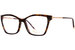 Chopard VCH321 Eyeglasses Women's Full Rim Rectangle Shape - Brown w/Gold Chain-0722