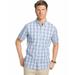 Izod Saltwater Men's Seaport Poplin Plaid Short Sleeve Button Down Shirt