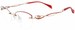 Line Art by Charmant XL2160 Eyeglasses Frame Women's Half Rim Cat Eye Titanium - Burgundy - BU