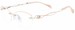 Line Art by Charmant XL2160 Eyeglasses Frame Women's Half Rim Cat Eye Titanium - Rose Gold - RG