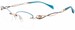 Line Art by Charmant XL2160 Eyeglasses Frame Women's Half Rim Cat Eye Titanium - Teal - TL