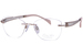 Line Art by Charmant XL2151 Eyeglasses Women's Rimless Oval Optical Frame - Rose Gold - RG