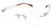 Line Art XL2162 Eyeglasses Women's Rimless Cat Eye - Beige-BE