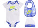 Nike Infant Boy's Bodysuit/Hat/Bib 3-Piece Set Berry Logo