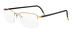 Silhouette Illusion-Nylor 5457 Eyeglasses Men's Semi Rim Square Shape - Shiny Gold/Black-6070